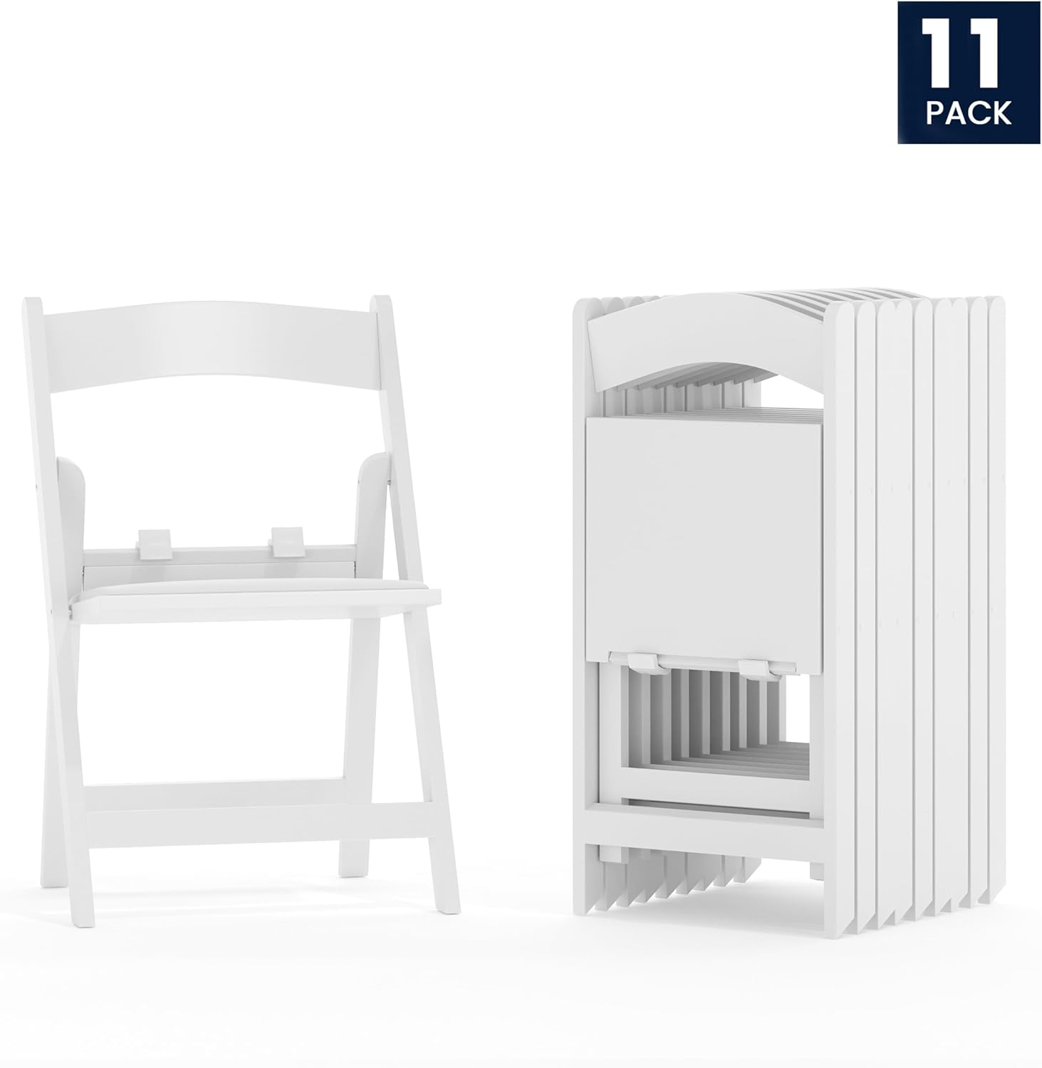 Flash Furniture Hercules Series Kids Padded Folding Chairs for Children, Children's Event Seats with 264-lb. Static Weight Capacity, Set of 11, White