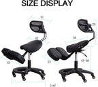 Kneeling Chair with Back Support for Office & Home | Ergonomic Posture Correction Stool | Angled Seat Design for Extended Sitting Comfort | Adjustable Computer Chair to Improve Posture