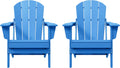 HDPE Laguna Outdoor Folding Poly Adirondack Chair (Set of 2), Pacific Blue
