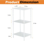 ETELI Tall End Table 3 Tier Small Tall Side Table Stand with Storage Shelves 31.6 Inch Nightstand Bedside Telephone Table for Small Space Living Room Bedroom Bathroom Kitchen, White