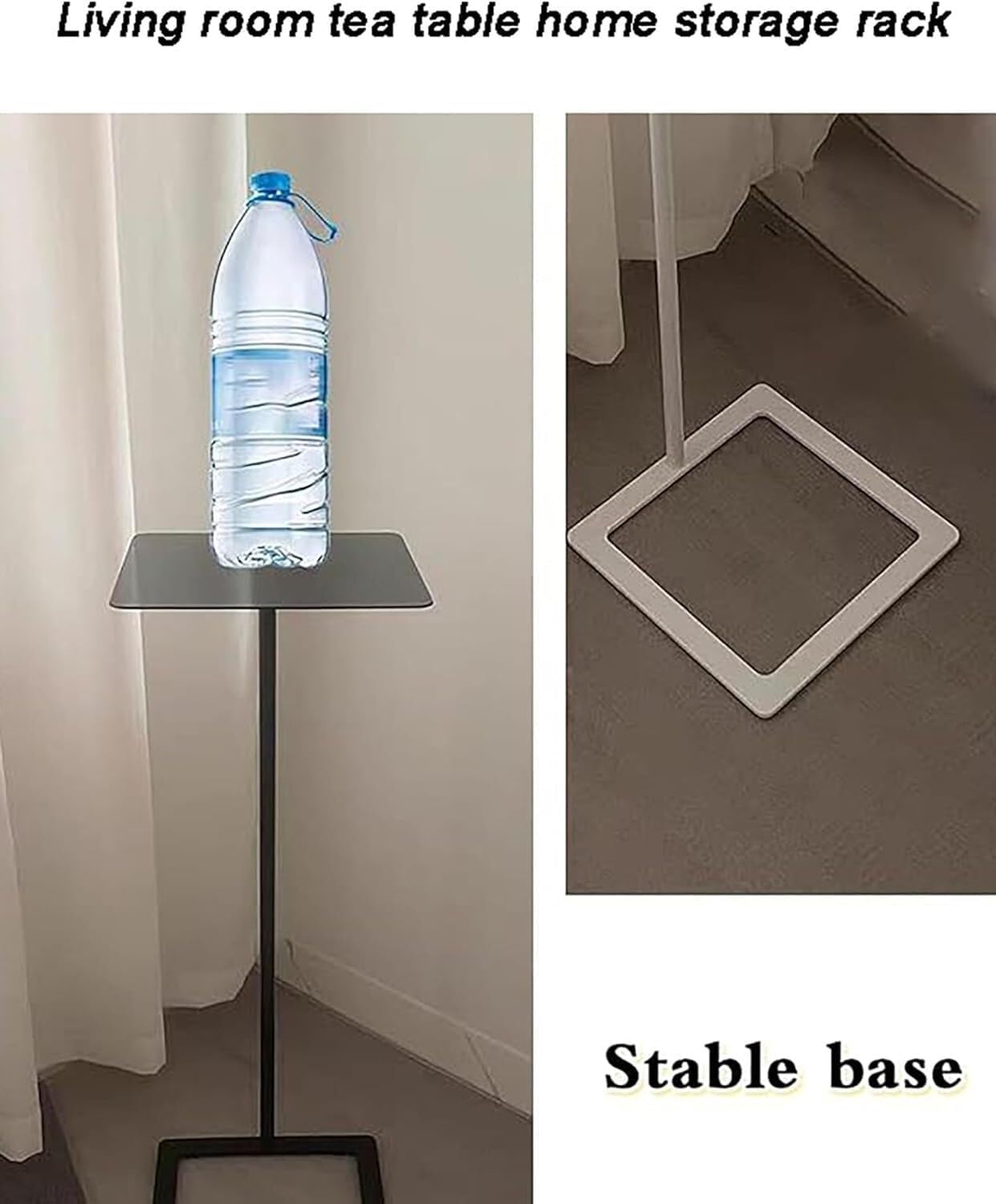 Compact Side Table with Storage Shelf - Multi-Functional End Table for Living Room, Bedside, Coffee Table Balcony(Black,28x28x60cm)