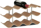 3-Tier Wine Rack Countertop, 12 Bottles Wooden Wine Holder Inserts for Cabinet, Freestanding Wine Shelf Storage Organizer for Bar or Pantry