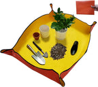 OXIHOUSE&CO- Extra Large Plant Repotting Mat, 39.5" x 39.5", Orange, Waterproof PE, Easy to Clean & Store, Copper Buckles, Potting Mat, Repotting Mat for Indoor/Outdoor Plants