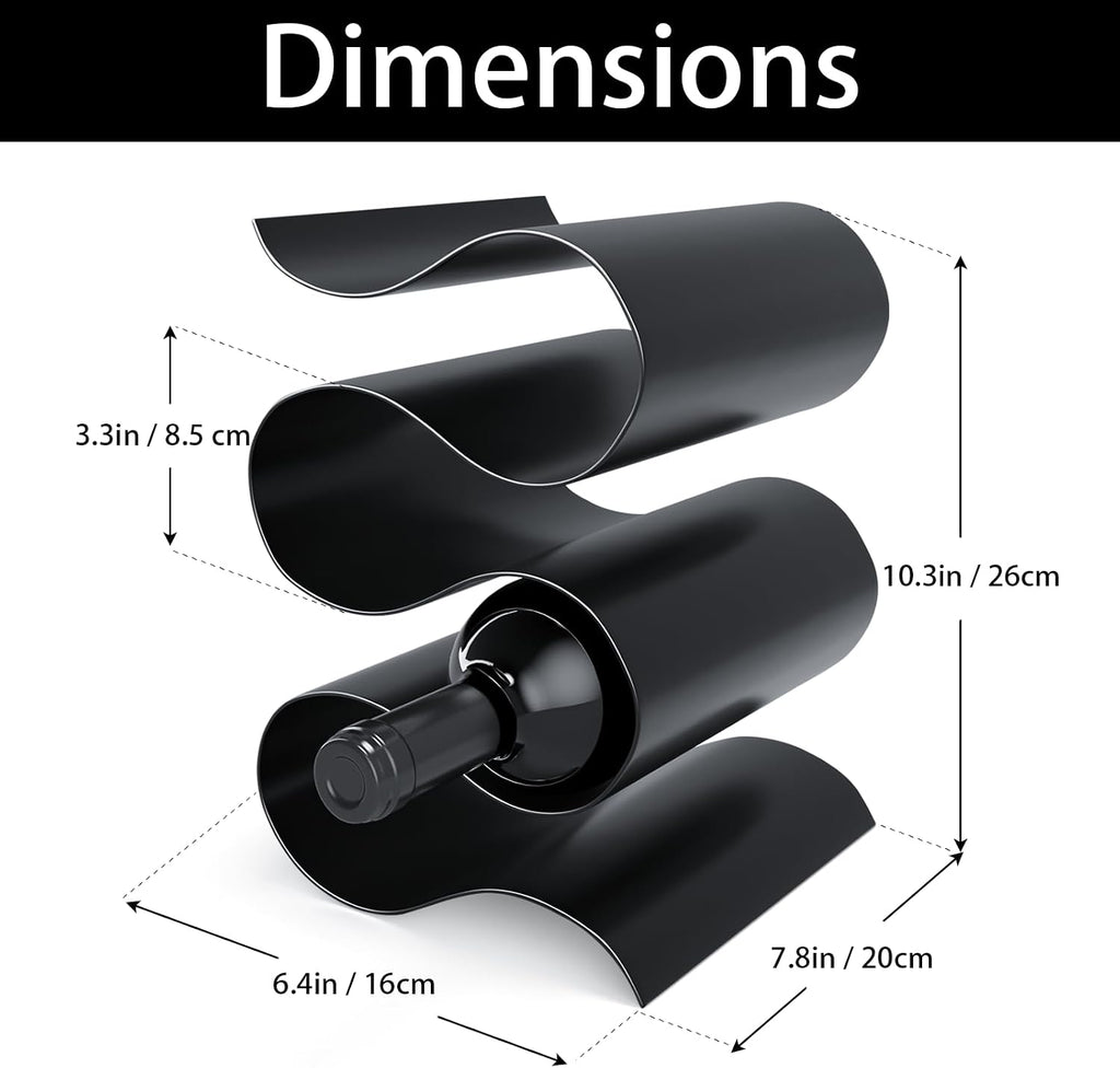 Black Wine Rack Countertop, Modern Metal Wine Rack for Inside Cabinet, Minimalist Small Wine Holder Tabletop, 5 Bottle Wine Display Stand for Wine Storage Organizer Home Kitchen Bar (Black)