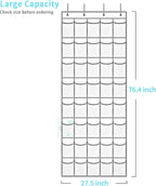 SAVERHO 40 Large Pockets Over the Door Shoe Organizer,Space-Saving Mesh Hanging Shoe Rack for Door Shoe Holder, Large Size 76.4" x 27.5" Ideal for Closet & Door Storage (White, 40 Pockets)