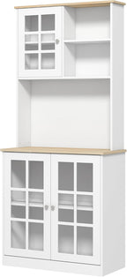Modern Kitchen Pantry Cabinet, Freestanding Storage Cabinet with Hutch, for Dining Room,for Kitchen Home