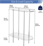 Clear Acrylic Side Table – Small Acrylic End Table, Thin Bedside Night Stand Skinny Living Room Clear Office Furniture (Oval)
