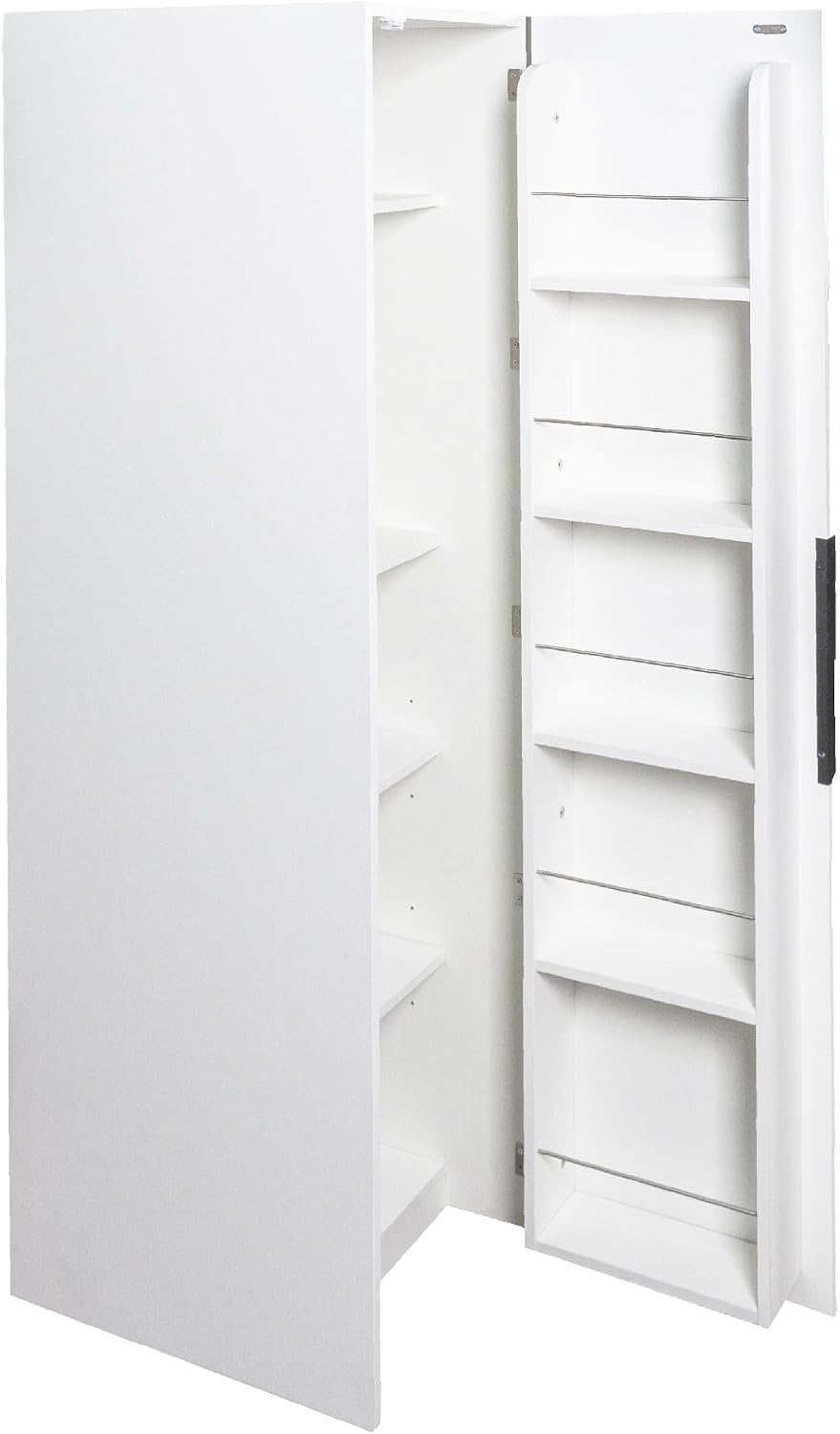 63'' Particle Board and Free Standing Pantry Cabinet, Kitchen Storage Cabinet with Doors Tall Kitchen Pantry Cabinet for Dining Room and Living Room Organization (White)