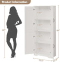 CABIHOME White Pantry Storage Cabinet 60" Tall, 2-Door Adjustable Shelf Cupboard for Kitchen, Bathroom, Living Room - Tall Storage Furniture