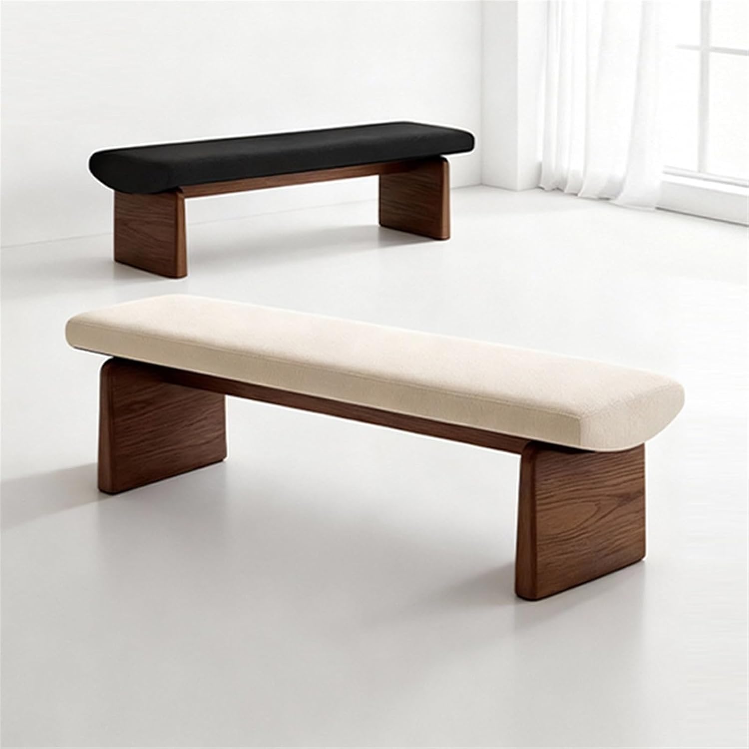 Modern Wooden Sofa Bedroom Bed end Bench Hotel Leisure Entryway(XS)
