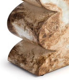 Modern Faux Marble End Table in Onyx Brown Side Table for Indoor and Outdoor | Weatherproof | 18.1'' H x 15.0'' W x 15.0'' D | White, Cream, Brown, Tan, Beige