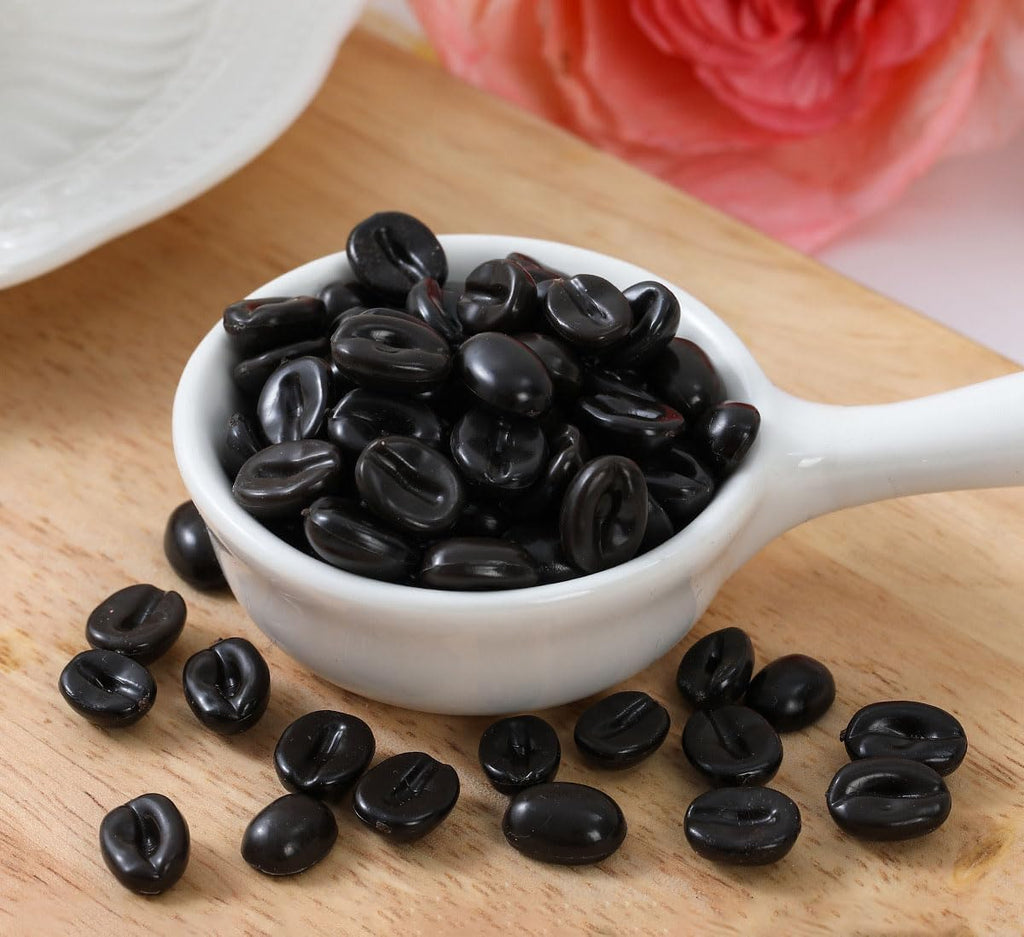 Faux Coffee Beans, 453g(1360pcs) Mini Resin Artificial Coffee Beans Artificial Plant for Home Kitchen Decor Cafe Shop Cabinet Display Photography Props (Only for Decoration)
