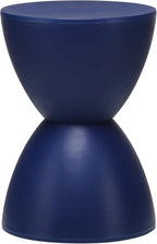 Euro Style Sallie Indoor/Outdoor Stool or End Table | Modern Hourglass Accent Style | UV- Protected Plastic Extra Seating or End Table for Patio, Balcony, Poolside, Entryway, or Living Room | Blue