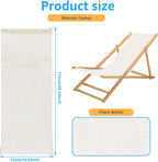 Deck Chair Sling Replacement, 45×16.9" Patio Sling Lounge Chairs Canvas, Folding Lounge Repair Cloth DIY Replacement Kits for Sunbathing Garden Courtyard Beach Relaxation (No Pillow)
