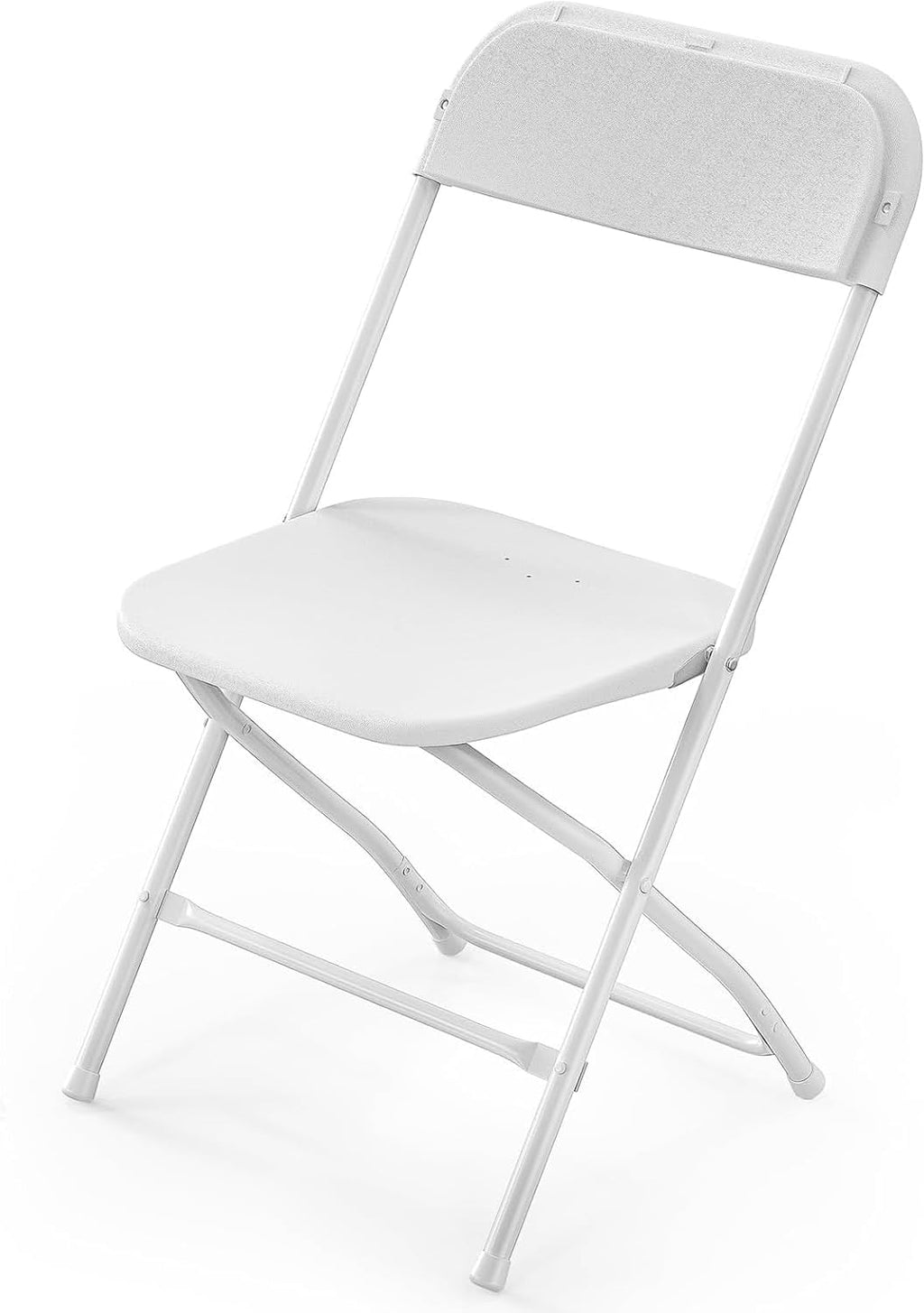 VINGLI White Plastic Folding Chairs, Set of 1, Heavy-Duty Commercial Seats with Steel Frame, 350 lb Capacity, for Indoor & Outdoor Events, Office, Wedding, Party & Dining (1, White, S)