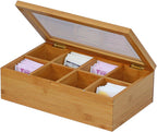Oceanstar - TB1323 Bamboo Tea Box,12 Inch,Natural,(Pack of 6)