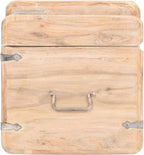 vidaXL White Solid Acacia Wood Chest in White