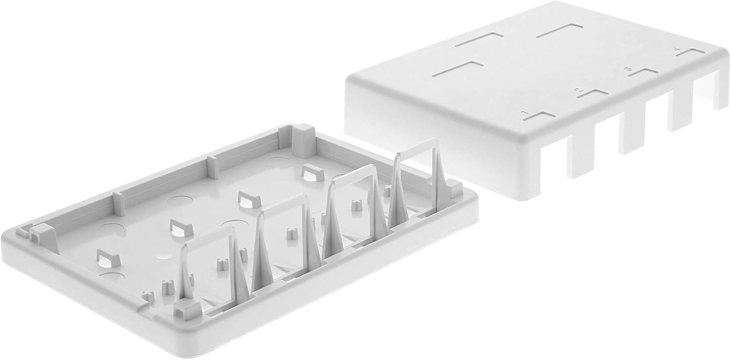 Networx® 4-Port Ethernet Keystone Jack Surface Mount Box, Unloaded, White