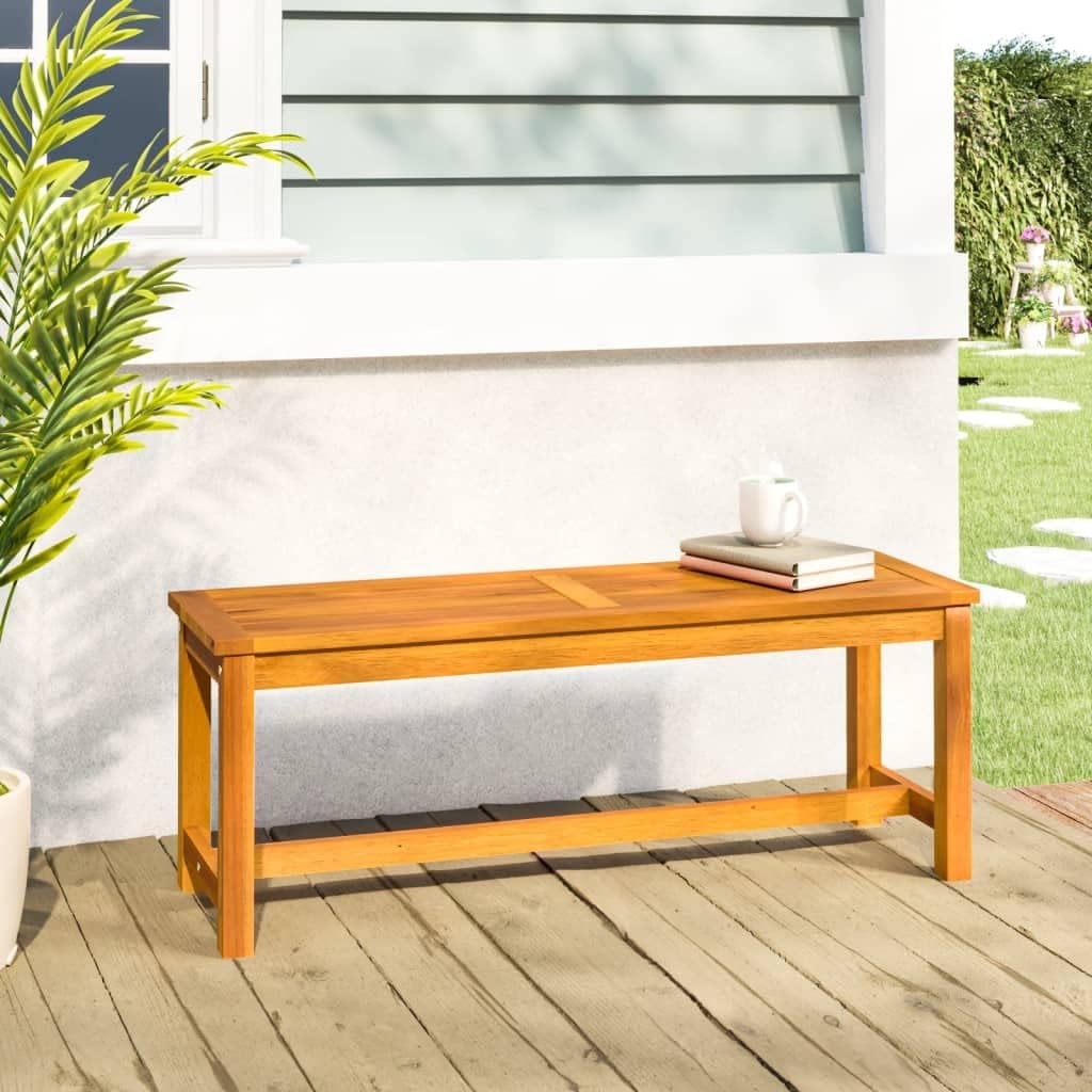 Garden Bench Natural Wood Solid Acacia Wood Medium Durable,Sturdy Solid Acacia Wood Garden Bench with Rustic Charm for Outdoor & Indoor Use Patio Furniture