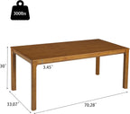 Christopher Knight Home Ace 70.28'L Solid Wood Dining Table for 6-8 People, Rubber Wood Dining Room Table, Minimalist Modern Rectangular Kitchen Table, Easy Assembly Dining Room Furniture, Walnut