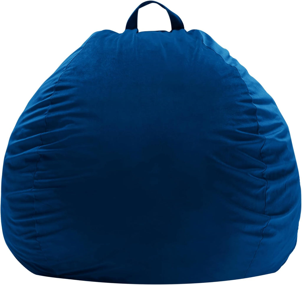 ZurNesfure Bean Bag Chair, Teardrop Small Bean Bag with Filling, 2.5FT Bean Bag Chairs for Living Room, Washable Comfy Chair with Handle, Fluffy Bean Bag for Reading Gaming Relaxing (Blue, 2.5FT)
