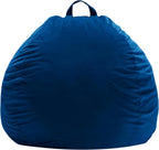 ZurNesfure Bean Bag Chair, Teardrop Small Bean Bag with Filling, 2.5FT Bean Bag Chairs for Living Room, Washable Comfy Chair with Handle, Fluffy Bean Bag for Reading Gaming Relaxing (Blue, 2.5FT)