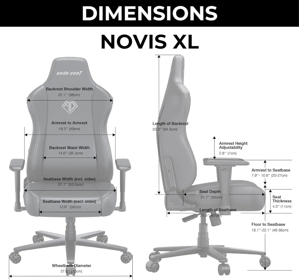 Anda Seat Novis Gaming Chair for Adults -Reclining Video Game Chairs, Linen Fabric Ergonomic Office Chair for Home & Work, Heavy Duty Back Lumbar Support - Gray Fabric, XL