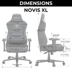 Anda Seat Novis Gaming Chair for Adults -Reclining Video Game Chairs, Linen Fabric Ergonomic Office Chair for Home & Work, Heavy Duty Back Lumbar Support - Gray Fabric, XL