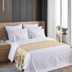 Yukro Retro Feather Bed Runner Scarf, Native American Indian Ethnic Tribe Aztec King Bed Scarf Runner, No Fading Decorative Bedding Scarf for Bedroom Hotels Homes and Guestrooms