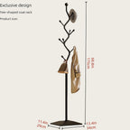 Sturdy Metal Coat rack Tree – Anti-Tip Design with 8 Hooks, Perfect for Home, Dorm, or Office Organization (black)