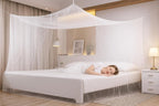 Premium Bed Mosquito Net – Full & Queen Size, Elegant White Rectangular Canopy, 360° Protection with Breathable Mesh and Easy Installation