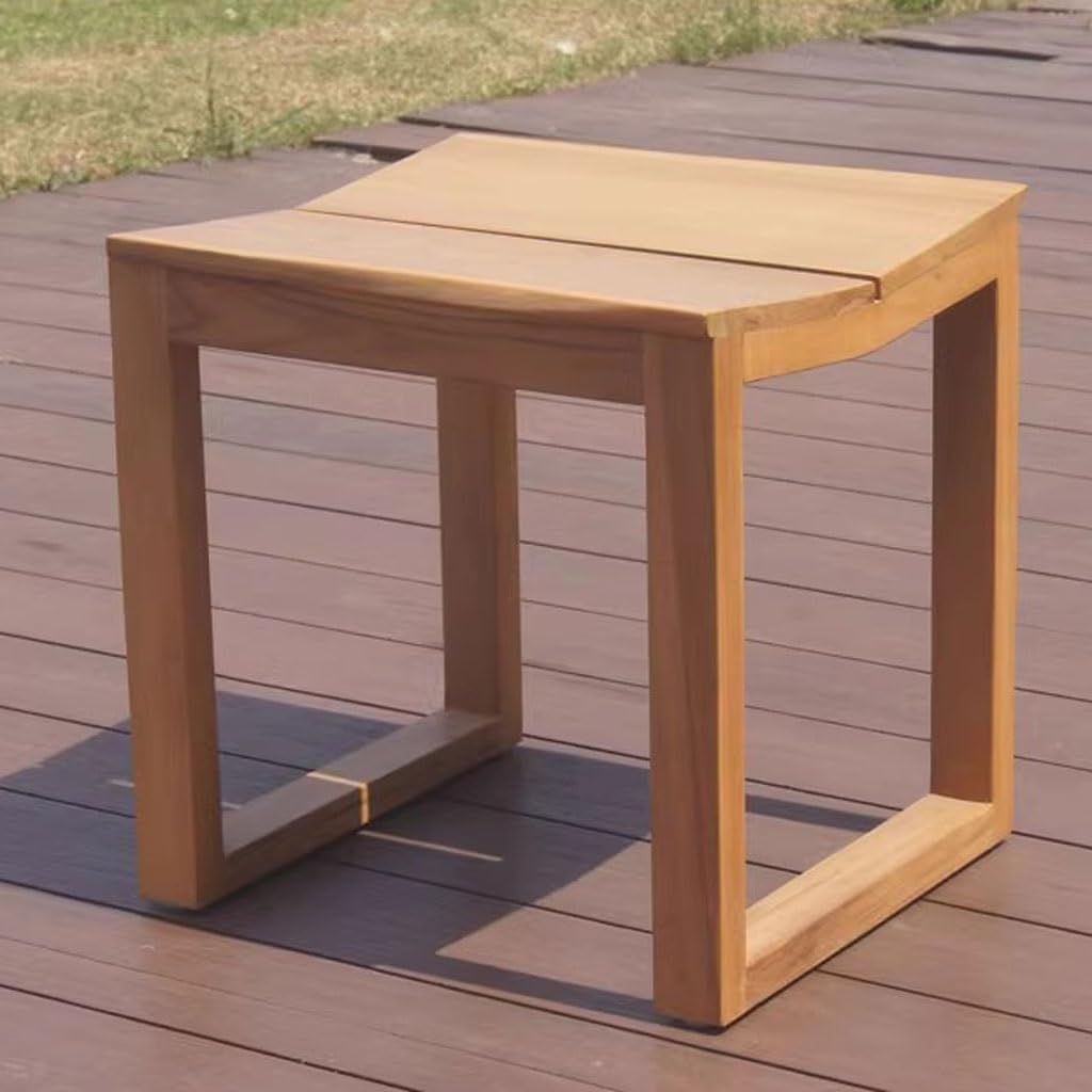 Patio Benches for Outdoors Waterproof Bench Solid Wood Park Chair Courtyard Balcony Teak Shoe Changing Garden Benches for Outdoors