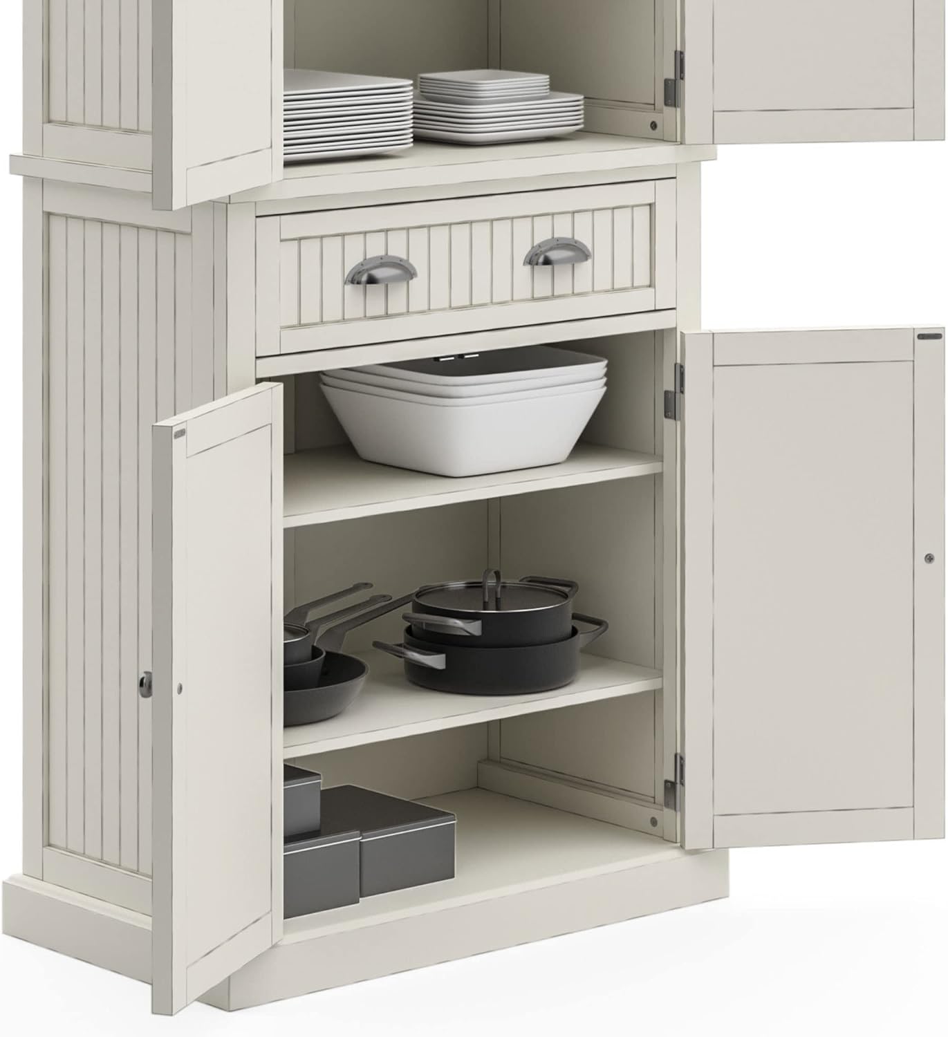 Homestyles Nantucket Pantry, 30", Off White