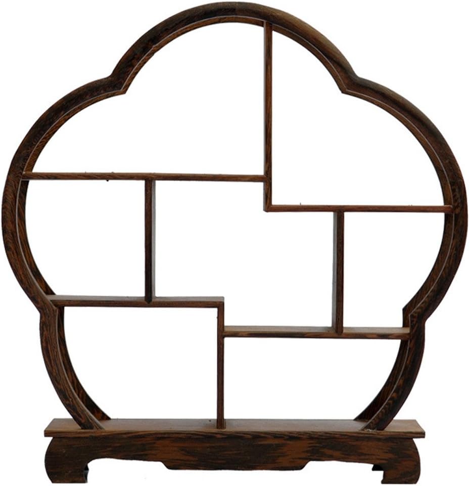 NWFashion Chinese Wooden Rosewood Display Stand Decoration 11" Curio Cabinets Shelf (Plum)