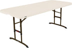 Lifetime 6-Foot Nesting Table and 4-Foot Utility Table Bundle, Commercial Height Adjustable Almond and White Granite