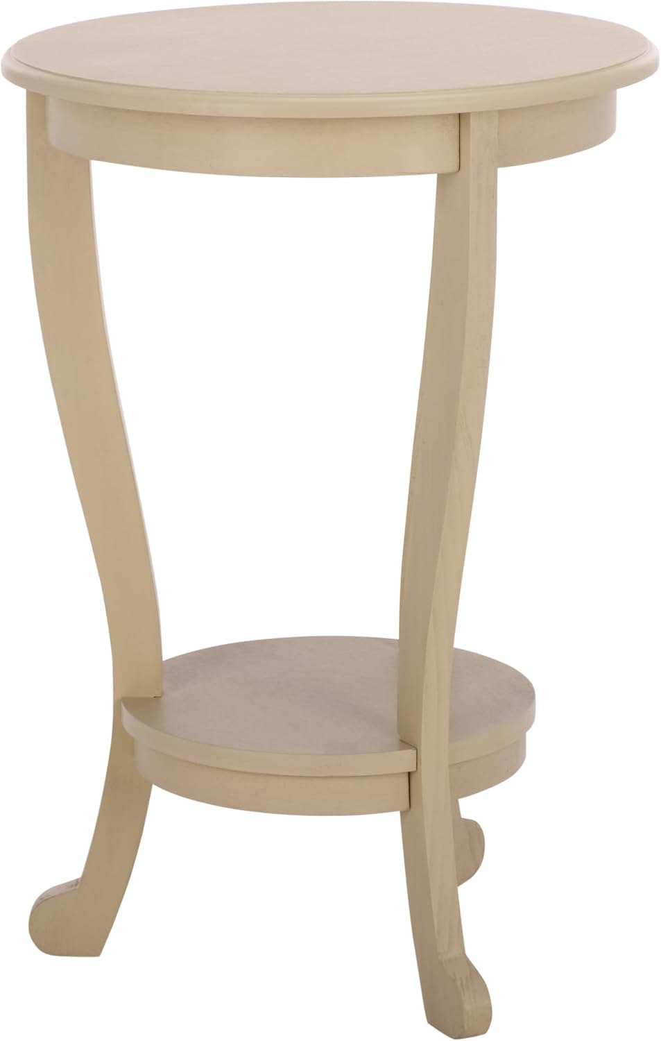 SAFAVIEH Furniture - Mary Pedestal Table - Sand - Solid Wood - Farmhouse Pedestal Design - Ideal for Living Room, Entryway, Home Office, 18.1" W x 18.1" D x 26" H (AMH5711G)