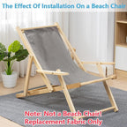 GORGECRAFT 120X43cm Beach Sling Chair Replacement Canvas Outdoor Lounge Chairs Covers Replacements Light Grey Portable Reclining Sling Chair Fabric for Sunbathing Garden Courtyard Relaxation