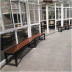 Outdoor Bench, Outdoor Garden Bench Bronze Garden Seat Outdoor Backless Benches Park Solid Wood Bench 400kg Load Capacity Garden Bench(Small)