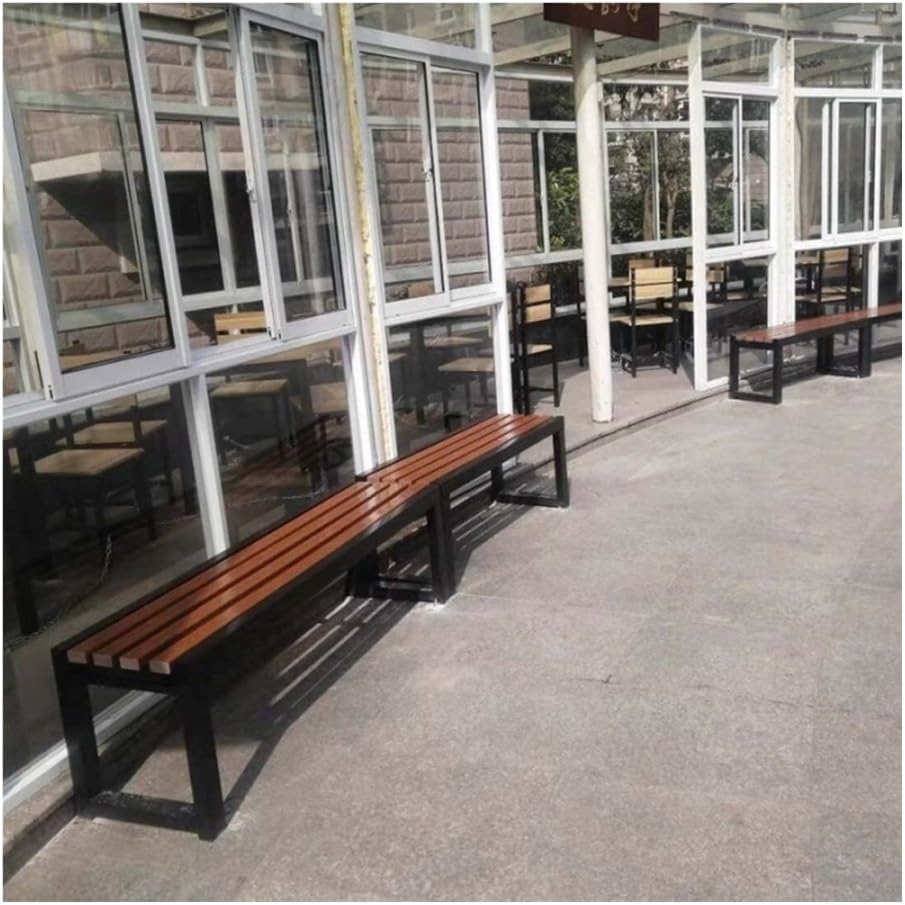 Outdoor Bench, Outdoor Garden Bench Bronze Garden Seat Outdoor Backless Benches Park Solid Wood Bench 400kg Load Capacity Garden Bench(Small)