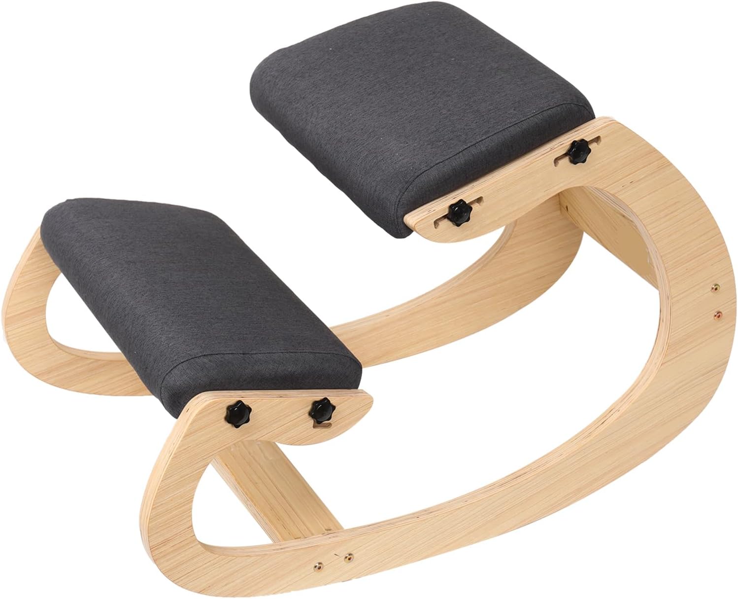 Ergonomic Kneeling Chair Adjustable Rocking Knee Chair Posture Chair for Desk,Wood Grey Home Office Kneeling Stool and Kneel Chair