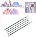 BAOYOUNI Tension Closet Shelves Stainless Steel Rustproof Storage Rack Bathroom Kitchen Organizer Shelf Dividers Ivory, 23.62-31.5 Inches