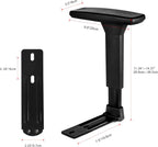 3D Adjustable T-Arms Armrest Pair Upright Bracket Replacement Parts Fits Most Office Gaming Chairs