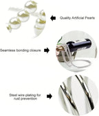 Artificial Pearl Necklace Wine Rack, Floating Countertop Wine Bottle Holder, Elegant Decor for Home Bar Kitchen & Living Room(White)