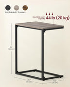 VASAGLE C Shape End Table, Small Coffee Table For Couch Or Sofa, Industrial Side Table In Living Room, Bedroom, 13.8 x 21.7 x 26 Inches, Greige and Classic Black ULNT052B02 | TV Tray, Small Coffee Table in Living Room, Bedroom, 13.8 x 21.7 x 26 Inches