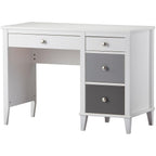 Little Seeds Monarch Hill Poppy Kids’ White Desk, Grey Drawers