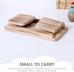 Abaodam Foldable Wooden Meditation Stool for Deeper Breathing and Space Saving, Small Zen Kneeling Bench for Traveling and Beach Use