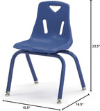 Jonti-Craft Berries 8124JC1003 Stacking Chair with Powder-Coated Legs, 14" Height, Blue
