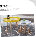 Nordic Style Small Round Coffee Table Creative Mini Sofa Side Table Yellow for Living Room Bedroom Use