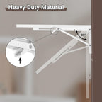 Neoaider Upgrade Wall Mounted Folding Table 31.5”L x 15.7”W, Laundry Folding Table with Heavy Duty Metal Collapsible Shelf Brackets, Wall Mounted Desk Fold Down for Small Spaces, White