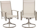 Outdoor Swivel Rocker Dining Chair Set of 2, All Weather Patio Dining Chair with Textilene High Back and Metal Frame, Backyard, Lawn Garden and Deck Porch Patio Furniture Set
